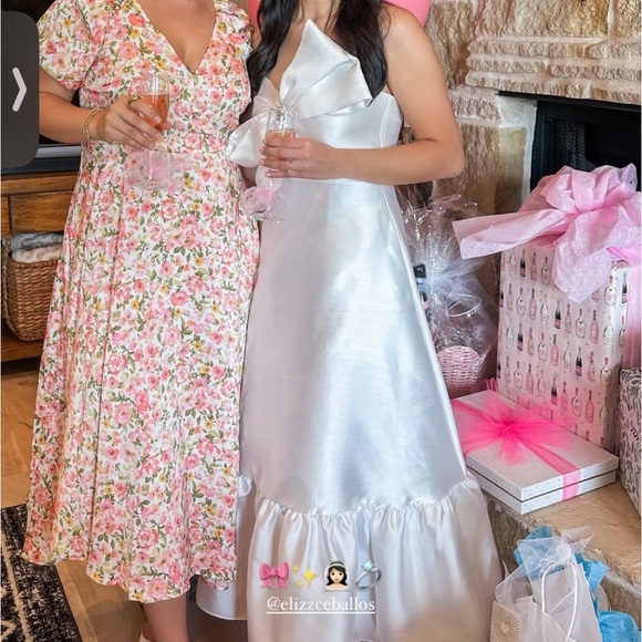 COPY - Anthropologie Hutch Strapless Crystal Bow-Tie Bridal Midi Dress 0 - Picture 3 of 3